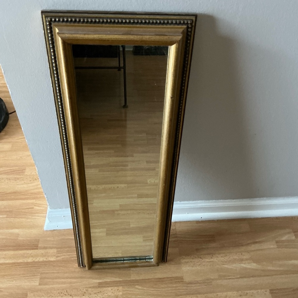 Vintage gold ornate framed mirror 24x9” - Picture 3 of 9